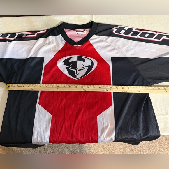 Thor Motocross Jersey Red Black White Long Sleeve Racing Top XXXL - Picture 10 of 15